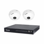 Vivotek ND8322P-4FE80 8 Channel NVR 64 MBPS Max Throughput, No HDD with 4 X 5 Megapixel Indoor Fisheye IP Security Cameras